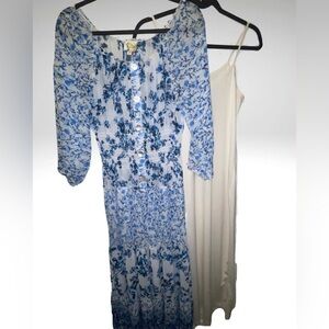 Sheer Floral Dress w/ Slip (LIKE NEW)